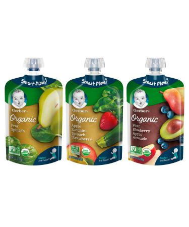 Gerber Purees Organic 2nd Foods Baby Food Fruit & Veggie Variety Pack 3.5 Ounces Each 18 Count