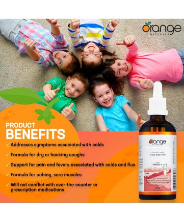 Orange Naturals - Remedy K1 for Kids - Formerly Cold+Flu for Kids - Gentle Relief for Cough & Dry Cough - 100ml Non-Drowsy Solution for Children - Buy Online on SooperMarket.com