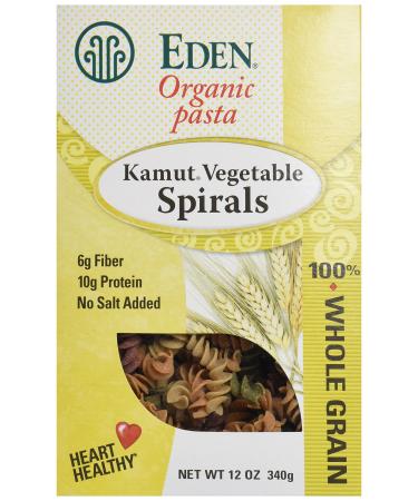 Eden Organic Kamut Vegetable Spirals, 12 oz, 100% Whole Grain, Non-GMO,