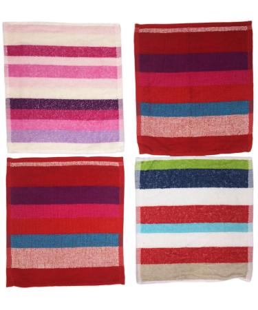 Ilkadim 8 pieces washcloths 100% cotton 28 x 28cm striped colorful