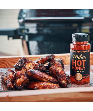 Mikes Hot Honey - Extra Hot 10 oz Easy Pour Bottle | Sweetness & Heat with an Extra Kick | 100% Pure Honey | Shelf-Stable & Gluten-Free | Paleo-Friendly | More than Sauce - Buy Online on SooperMarket.com