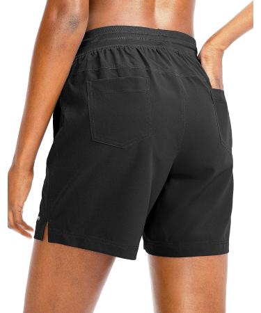 YYV Women's 5 Quick Dry Athletic Hiking Golf Shorts with Pockets - Black (Small) - Buy Online on SooperMarket.com