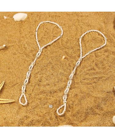 Buy Bethynas Boho Pearl Barefoot Sandals Summer Beach Ankle & Toe Ring Foot Jewelry for Women & Girls | Perfect Bridal Wedding Accessory Style 4 - Buy Online on SooperMarket.com
