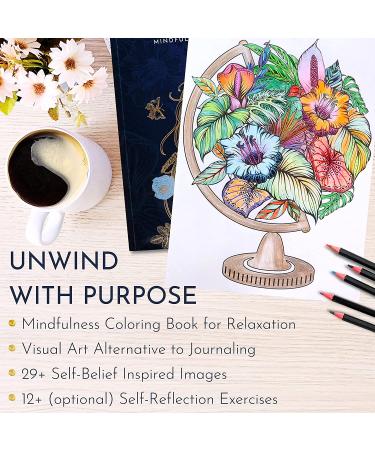 Adult Coloring Book for Women - Mindfulness & Personal Growth Prompts - Stress Relief & Relaxation, Anxiety Color Book - Express Yourself with Coloring Books for Adults - Buy Online on SooperMarket.com