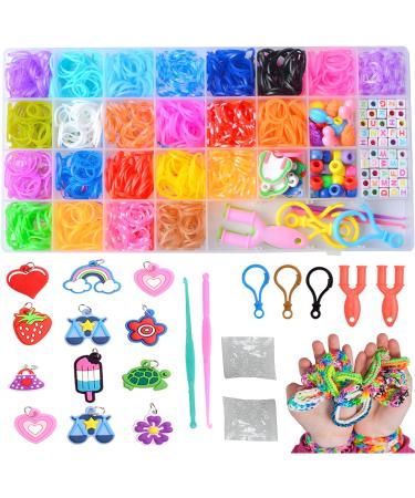 Rubber Band Bracelet Kit, Bracelet Making Kit for Kids, with Premium Quality Braiding Accessories and 23 Unique Bright Colour Bands for DIY Gift and Kids Friendship Bracelet Birthday Gift Kits