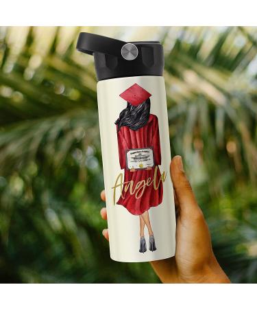 Graduation Gifts for Her  Personalized Water Bottle for Women - 14 or 20 Oz - Custom Hair Styles  Hood & Skin Color - Custom Graduation Gift w/ Name & Text  High School  College  Class of 2022 Gifts GRADUATION WATER BOTTLE - Buy Online on SooperMarket.com