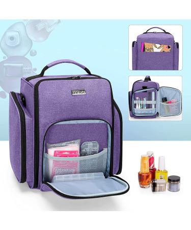 BAFASO Large 72-Bottle Nail Polish Organizer in Purple - Patented Design with 3 Removable Pouches - Buy Online on SooperMarket.com