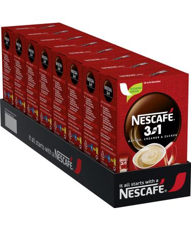 Nescaf 3-in-1 beverage powder sticks soluble bean coffee with a camer & sugar instant coffee from exquisite coffee beans caffeine-containing 8-pack (8 x 10 sticks of 16.5g)