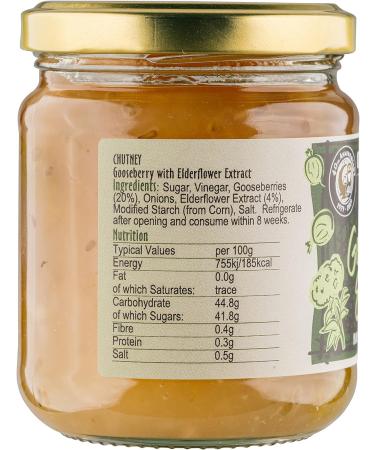 Otter Vale Gooseberry & Elderflower Chutney | Handmade in Devon | Gluten-Free | 225g Glass Jar - Buy Online on SooperMarket.com