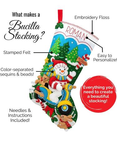 Bucilla Felt Applique Christmas Stocking Kit - Snow Family Portrait - 18 - Buy Online on SooperMarket.com