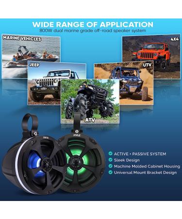 Pyle PLUTV55BTR 5.25 1000W Waterproof Off Road Speakers with RGB Light - Marine Grade Wakeboard Tower Speakers for ATV/UTV Jeep Boat - Buy Online on SooperMarket.com