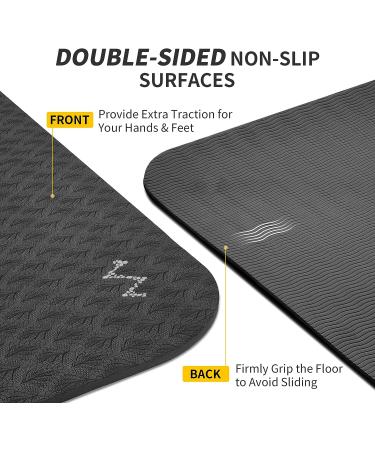 CAMBIVO Extra Wide Yoga Mat 72x32 1/4 - Eco-Friendly SGS Certified Large TPE Mat for Yoga, Pilates, Workout - Dark Black - Buy Online on SooperMarket.com