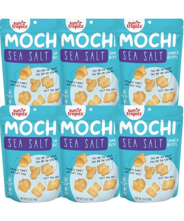 Sun Tropics Mochi Snack Bites Sea Salt 3.5 oz (6 Pack) - Gluten Free, Dairy Free Crunchy Snack - Buy Online on SooperMarket.com
