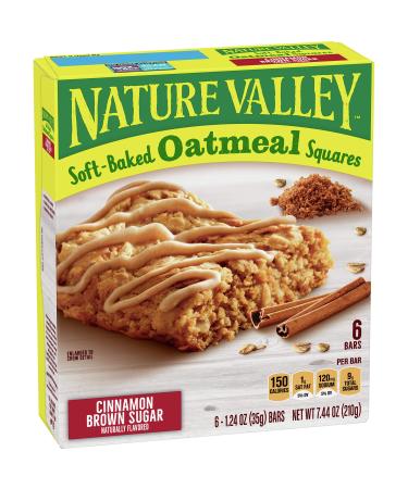 Nature Valley Soft-Baked Oatmeal Squares Cinnamon Brown Sugar 1.24 Ounce (6 Bars)