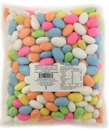 Assorted Jordan Almonds Pastel Colors - 5 LBS Bulk | Vegan & Kosher Sugared Almonds for Weddings and Parties - Buy Online on SooperMarket.com