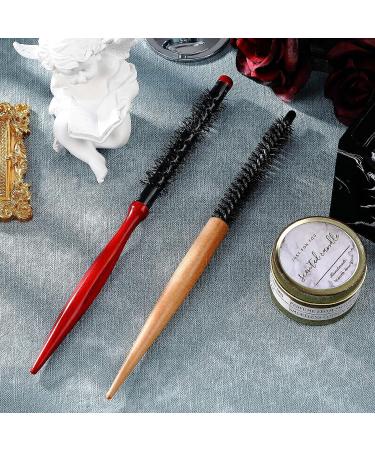 Mini Round Wood Hair Brush Set for Hair Styling - Nylon Bristles, Ideal for Blow Drying and Beard Care - 2 Styles Available - Buy Online on SooperMarket.com