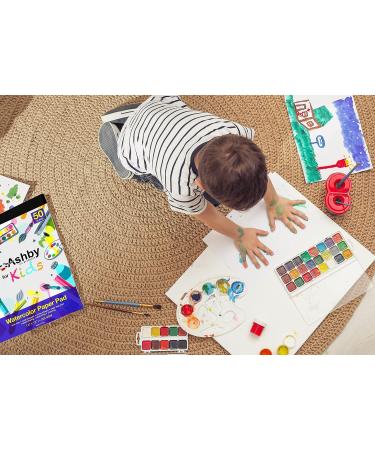 Premium Quality Watercolor Drawing Finger Paint Paper - 2 Pads (100 Sheets) - 220 GSM - Natural White - Buy Online on SooperMarket.com