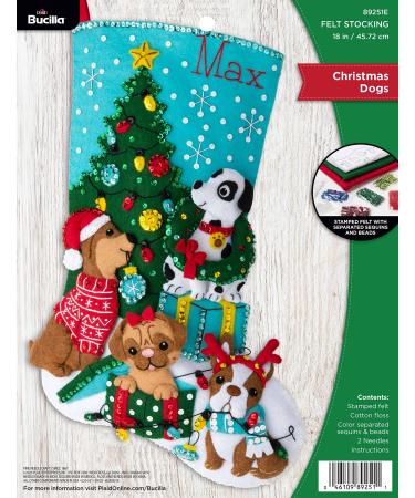 Bucilla Dogs  Felt Applique Christmas Stocking Kit  18 (89251E)