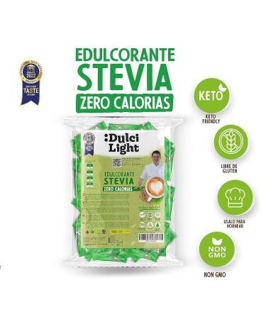 Dulci Light Stevia Sweetener - 100 Calorie-Free Bags | Natural Sugar Substitute for Drinks & Food - Shop Internationally! - Buy Online on SooperMarket.com