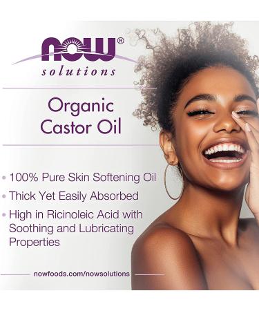 Now Foods Certified Organic Castor Oil 8 fl oz - Pure & Natural Skincare - Buy Online on SooperMarket.com