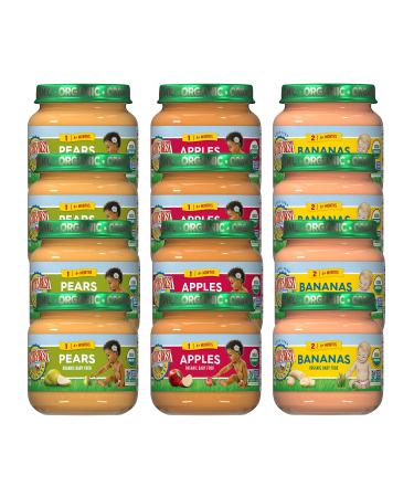 Earth's Best Organic Stage 1 Baby Food, Fruit Jars Variety Pack, 4 oz (Pack of 12)