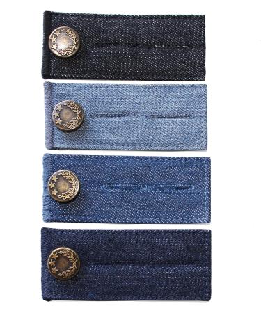 ZEFFFKA Denim Waist Extender Buttons 4 pcs Assorted Colors for Jeans & Skirts - Buy Online on SooperMarket.com