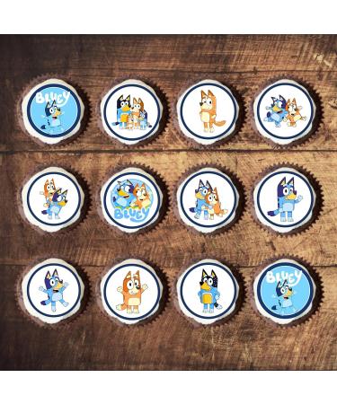 Blue Dog Cupcake Toppers (PRECUT Optional) #2 Edible Blue y Cake Topper Bluey Birthday Decorations Blue Family Edible Cake Topper Puppy Cake Decorations Blue y Party Decorations (PRECUT 12) 12 PRECUT - Buy Online on SooperMarket.com