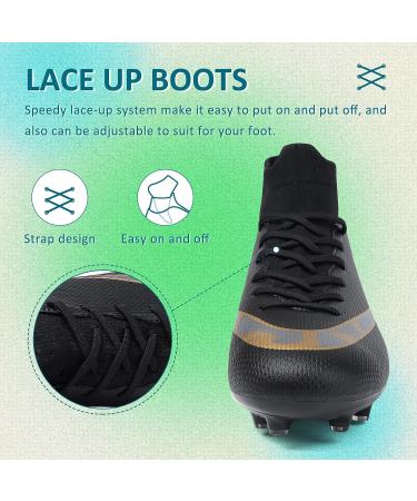 GRESKY Soccer Cleats AG/FG Outdoor Shoes - Black - Size 8 Women/6.5 Men - Buy Online on SooperMarket.com