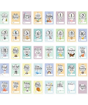 Baby Moment Cards & Keepsake Box - 40 Unisex Milestone Photo Cards & Pregnancy Markers - Boy Girl Baby Shower Set - Buy Online on SooperMarket.com