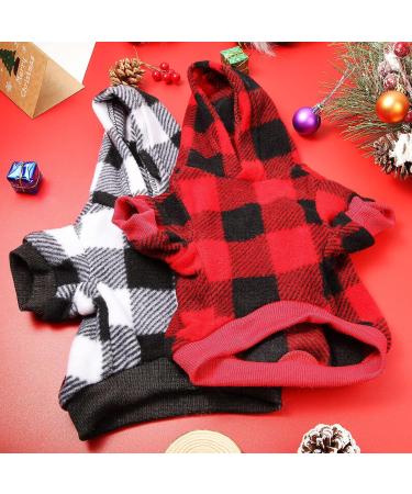 Frienda Plaid Dog Hoodie with Hat - Warm Winter Pet Clothes for Small Medium Puppy (Medium) - Buy Online on SooperMarket.com