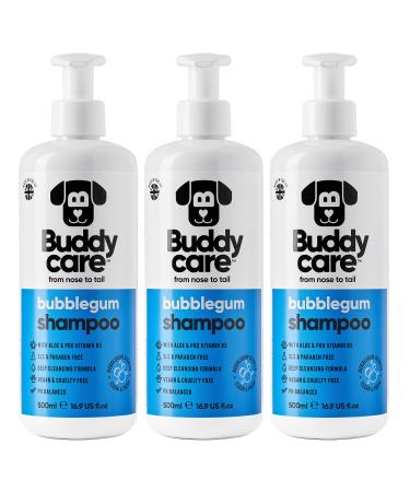 Chewing gum dog shampoo from BuddyCare - deep cleaning shampoo for dogs - sweet fragrance - with aloe vera and pro -vitamin B5 (500ml x3) chewing gum 500ml X3