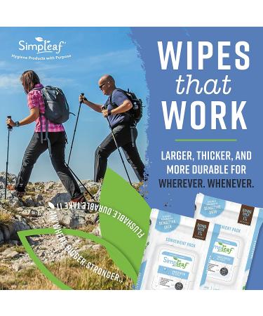 Simpleaf Flushable Wet Wipes | Eco-Friendly, Paraben & Alcohol Free, Hypoallergenic, Safe for Sensitive Skin | Unscented Aloe Vera Formula - 6 Pack (25 Count) - Buy Online on SooperMarket.com