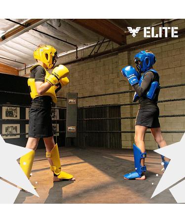 Elite Sports Muay Thai MMA Kickboxing Boys and Girls Shin Guards for Age 4 to 8 Years  Instep Guard Sparring Protective Leg Shin Kick Pads for Kids Black - Buy Online on SooperMarket.com