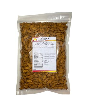 Honey Mustard & Onion Sesame Sticks 2 Lbs Bulk Delicious & Fresh Snack "Made in the USA"