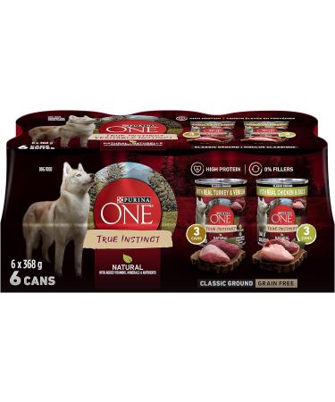 Purina ONE +Plus Small Breed Dry Dog Food with Beef - 1.81 kg Bag & Classic Ground True Instinct Wet Dog Food Variety Pack 2 Flavours - 368 g Can (6 Pack) - Buy Online on SooperMarket.com
