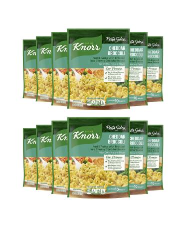 Knorr Pasta Sides For Delicious Quick Pasta Side Dishes Cheddar Broccoli Fusilli No Artificial Flavors, No Preservatives, No Added MSG 4.3 oz (Pack of 12) 4.3 Ounce (Pack of 12) Cheddar Broccoli