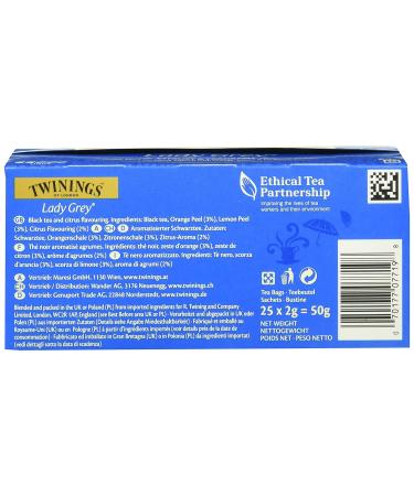 Buy Twinings Lady Gray Tea 50g - Premium Chinese Tea with Citrus & Bergamot | 2 Pack (50g x2) - 25 Tea Bags - Buy Online on SooperMarket.com