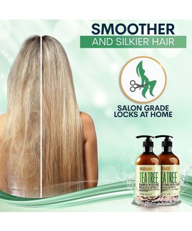 Tea Tree Shampoo & Conditioner Set - Sulfate Free, Anti-Dandruff Scalp Treatment for Dry, Flaky Skin - Men and Women - Buy Online on SooperMarket.com