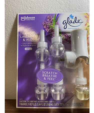 Glade Plugins Lavender Aloe & Hawaiian Breeze 9 Scented Oil Refills + 1 Warmer - Long-Lasting Fragrance Combo - Buy Online on SooperMarket.com