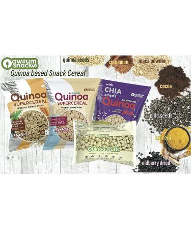 Awsum Snacks Organic Quinoa SUPERCEREAL with Cinnamon & Chia Seeds 3 Pack - Sugar Free, Kosher & Gluten Free - Vegan Diabetic-Friendly Breakfast Cereal - Buy Online on SooperMarket.com