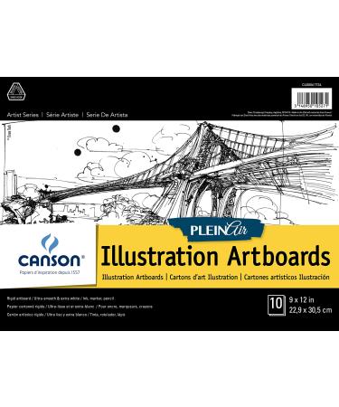Canson Artist Series Plein Air Illustration Paper, Fold Over Art Board, 9x12 inches, 10 Sheets - Artist Paper for Adults and Students - Colored Pencil, Marker, Ink, Pen 9" x 12"