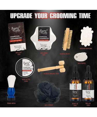 Deluxe Gentleman's Grooming Kit: Charcoal Cedarwood Spa Gift Set for Men - Shaving & Beard Care Basket for Boyfriend, Dad, Husband - To The One I Love Gift - Buy Online on SooperMarket.com