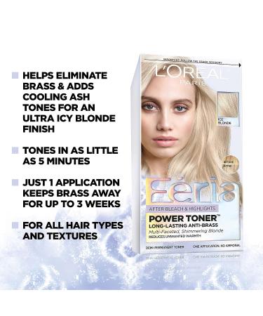 L'Oreal Paris Feria Ice Blonde Hair Toner - Anti Brass Power, Long-Lasting Formula - 1 Application - Buy Online on SooperMarket.com