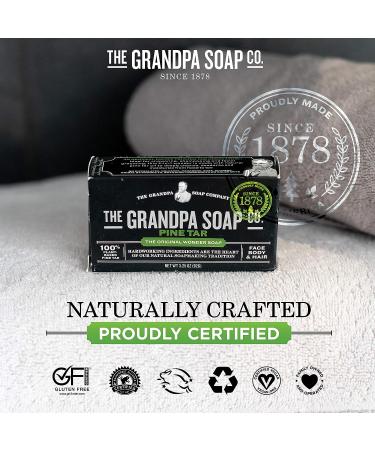 Pine Tar Bar Soap by The Grandpa Soap Company | Vegan 3-in-1 Wonder Soap for Cleansing, Deodorizing, and Moisturizing | 3.25 Oz - Buy Online on SooperMarket.com