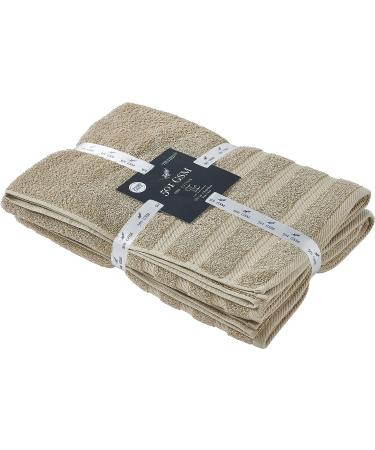 Luxurious 100% Pure Cotton 2 Piece Bath Sheet Set - 35 x 68 in Taupe - Buy Online on SooperMarket.com