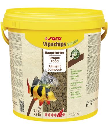 Sera Vipachips Nature 3.6 kg |Main feed with 4% insect flour |Fast falling for soil -eating fish |Without color & preservatives |Resource -saving & natural nutrition 3.6 kg (1 -pack) chips
