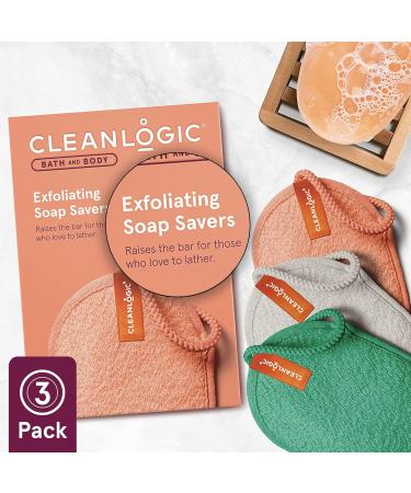 Cleanlogic Bath & Body Exfoliating Soap Saver - 3 Pack Assorted Colors for Daily Skincare Routine - Buy Online on SooperMarket.com