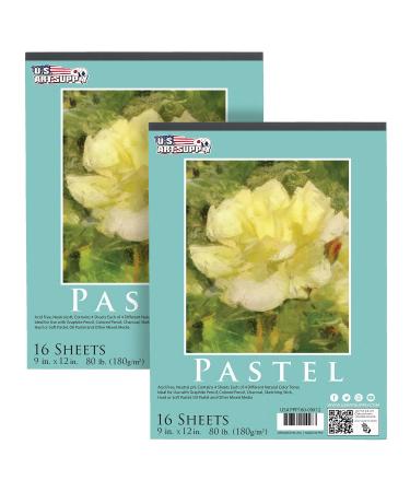 U.S. Art Supply 9 x 12 Premium Pastel Paper Pad 80 Pound (180gsm) Assorted Natural Tone Paper Colors Pad of 16-Sheets (Pack of 2 Pads)