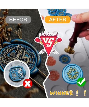 LANDVIDI Silicone Wax Seal Mat - Wax Seal Kit with 30-Cavity Mold and 300 Adhesive Dots for DIY Craft Projects - Buy Online on SooperMarket.com