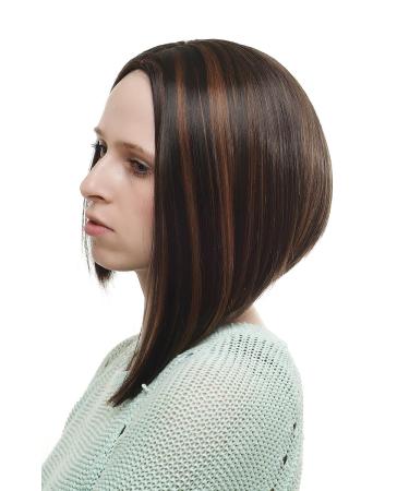 WIG ME UP SA035-2H30 Ladies Wig - Black Red-Brown Streaked Medium Length Straight Hair - International Shipping Available - Buy Online on SooperMarket.com